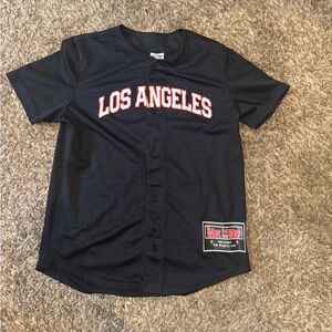 Black Los Angeles Button-Up Jersey